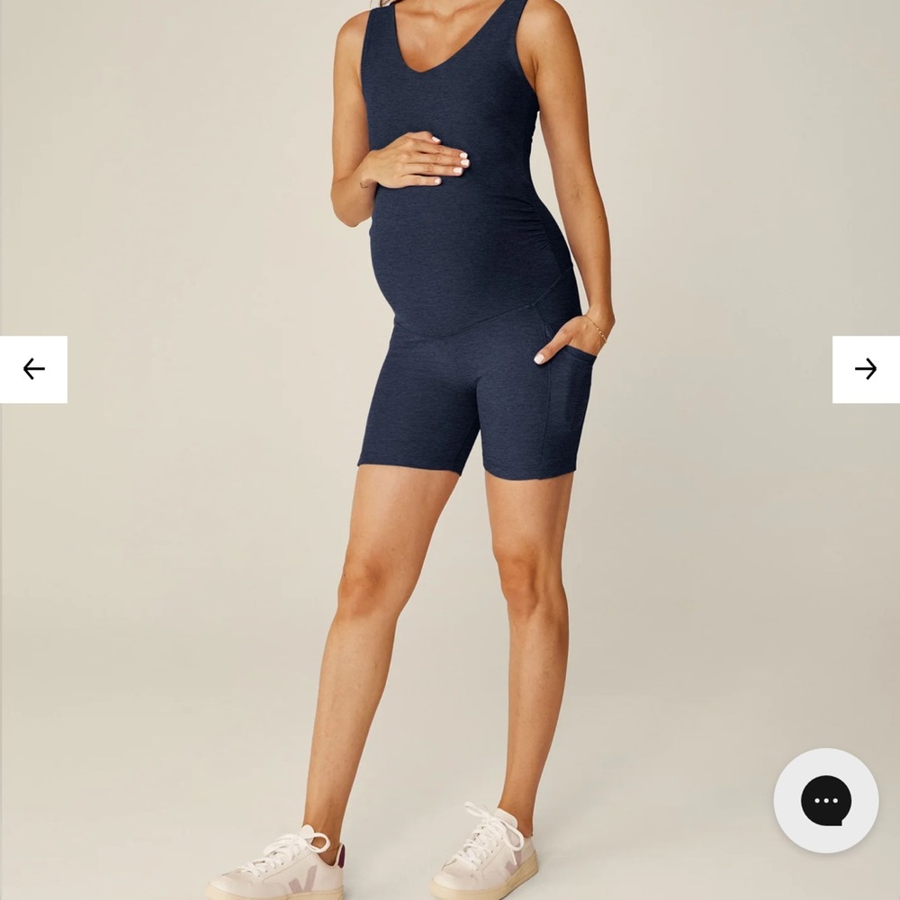 Beyond the Bump Navy Maternity Romper